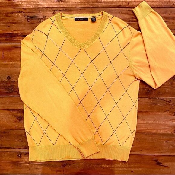Greg Norman Golf Sweater Yellow V-Neck size Large - Picture 3 of 16